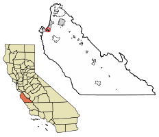 Location of Del Rey Oaks in Monterey County, California.