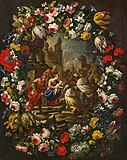 Поклонение волхвов в цветочной гирлянде. Между 1660 и 1709. Холст, масло. Частное собрание
