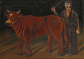 Fermier avec un bœuf (1916), Centre M.T. Abraham.