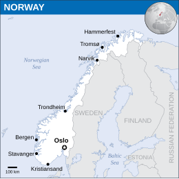 Mapa da Noruega