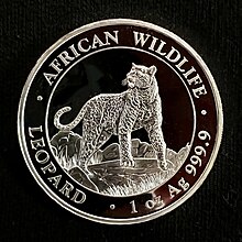 2022 Somalia 1 oz Silver coin Leopard (100 shillings) Obverse 2022 Somalia 1 oz Silver coin Leopard.jpg