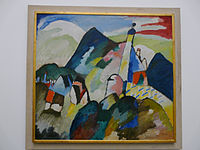 Schilderij Blick auf Murnau mit Kirche, 1920