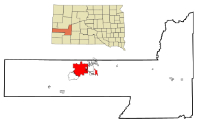 Rapid City i Pennington County och South Dakota