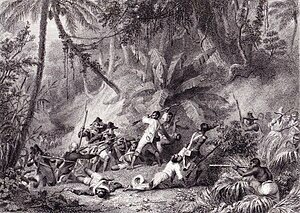 Depiction of the Battle of Ravine-à-Couleuvres