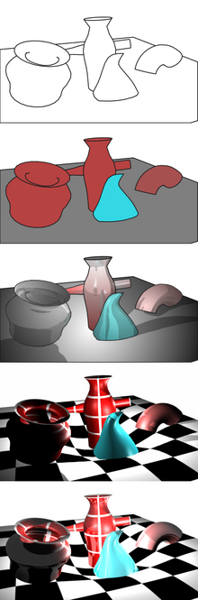 A variety of rendering techniques applied to a single 3D scene Render Types.png