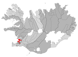 Reykjavíkurborg á Íslandskortinum.