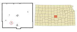 Location of Alden, Kansas