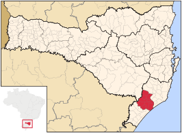 Ligging van de Braziliaanse microregio Criciúma in Santa Catarina