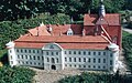 Modell von Schloss Dargun mit ehem. Klosterkirche (hinten rechts)