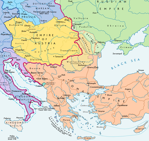 Мапа Європи після Бухарестського договору 1812