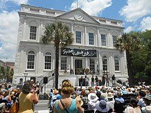 City Hall is open to tourists for free historical tours. Shown during Spoleto Festival USA Spoleto Opening 2013.JPG