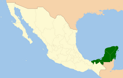 Юго-Восточная Мексика на карте Мексики