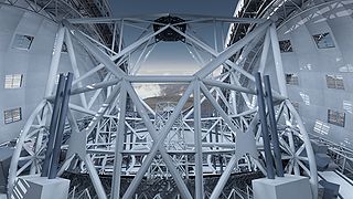 Model of the gigantic and intricate structure inside the enclosure of the ELT.