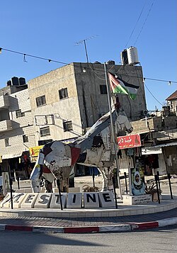 The Jenin Horse sculpture in Jenin, Palestine (September 2023)