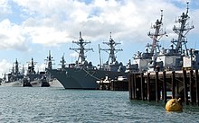 Warships from various nations at Pearl Harbor for the 2004 RIMPAC exercises US Navy 040702-N-4304S-136 Warships from several nations sit pierside at Naval Station Pearl Harbor, Hawaii.jpg