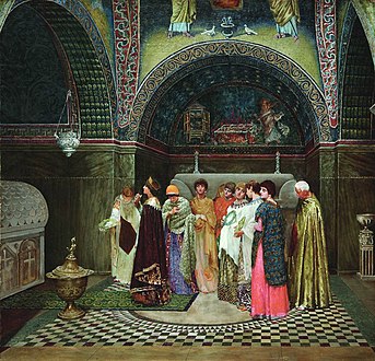 Morning entrance of Byzantine empress to the tomb of her ancestors (1890)
