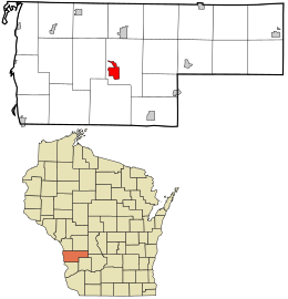 Location in Vernon County and the state of Wisconsin.