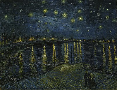 Vincent van Gogh (1853–1890) se nagskildery Sterrenag oor die Rhône (1888), deesdae in die Paryse Musée d'Orsay.