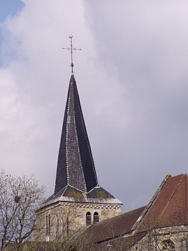 De gedraaide toren van de Église Saint-Germain