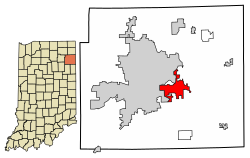 Location of New Haven in Allen County, Indiana.