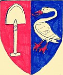 Stammwappen der Graeff; erstmals 1543 genannt (Schaufel und Schwan)