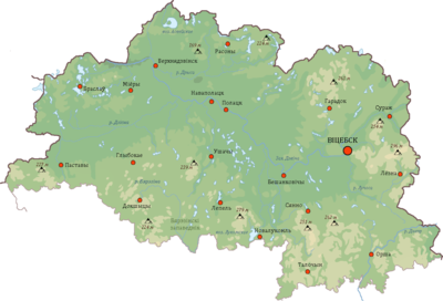 Шаблон:Карта розташування Білорусь Вітебська область