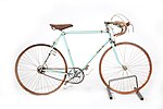 En Bicicletta Bianchi 1950-1952. Lägg märket till växelföraren till bakdreven.
