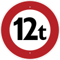 Bild 213 Fahrverbot für Fahrzeuge über eine bestimmte Gesamtmasse