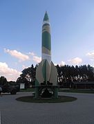 replica V-2 missile in Blizna V-2 War Museum