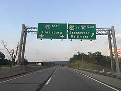 I-70 and I-76 at eastern split