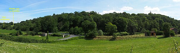 Saint Just-sur-Loire, panorama de la ligne le long du Furens (après le pont ancien à droite).