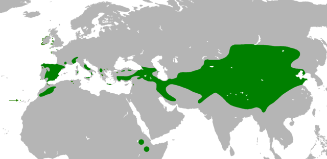 Mapa da distribuição da gralha-de-bico-vermelho