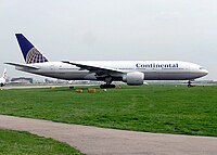 A Continental Airlines Boeing 777