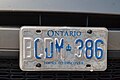 Example of early deterioration of front Ontario Number Plate