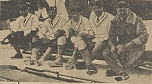 Die olympische Bobmannschaft der Niederlande am 15. Februar 1928