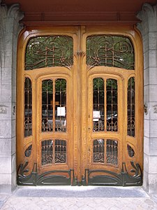 Intrarea Hôtelului Solvay din Bruxelles, de Victor Horta (1898)