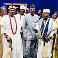 at the Impact TV (24/7 high definition TV) opening, with His Royal Highness, Alake of Egbaland in Ogun State, Nigeria.