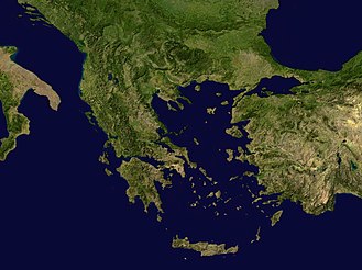 Műholdfelvétel Görögországról és a környező területekről