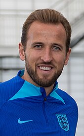 Harry Kane is England's all-time top scorer with 62 goals. Harry Kane 2023.jpg