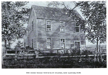The parsonage in Salem Village, as photographed in the late 19th century HouseWhereWitchcraftStarted.png