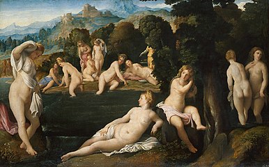 『水浴するニンフたち』1527年 美術史美術館所蔵