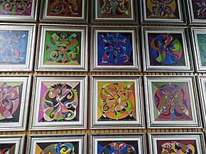 Prints of the 'Pakpak' series at Kubs Kafe in Marilog, Davao City (which Millan co-owns)