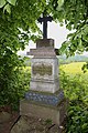 Friedhofsgestaltung, Kriegerdenkmal für die Gefallenen des Deutsch-Französischen Krieges und Grabstein in Baumstammform (Einzeldenkmal der Sachgesamtheit 09302919)