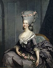 Portrait de la princesse de Lamballe, favorite de la reine, coiffée d'un pouf, vers 1776