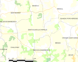 Mapa obce Saint-Aulais-la-Chapelle