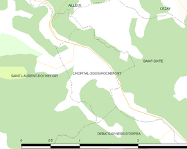 Mapa obce L’ Hôpital-sous-Rochefort