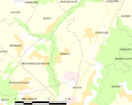 Mapa obce Genvry