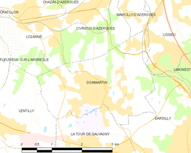Mapa obce Dommartin