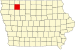 Map of Iowa highlighting Clay County Map of Iowa highlighting Clay County.svg