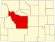 Map of Wyoming highlighting Fremont County